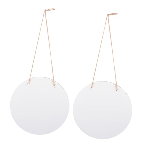 MUELODSIC 2 Stück Runde Sublimations Holzschilder Blanko Hängeschild mit Seil Hitzebeständige DIY Holzplaketten für Tür Wand und Heimdekor Individuell Gestaltbar von MUELODSIC