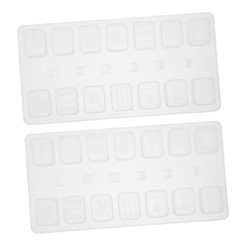 MUELODSIC 2 Stück Silikonformen Mahjong DIY Basteln Epoxidharz Gussformen Kreative Würfel Handwerksform Wiederverwendbar Waschbar Zufällige Farbe Zufällige Farbe von MUELODSIC
