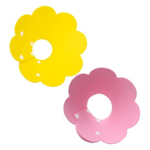 MUELODSIC 2 Stück Teiliges Anti Biss Halskrausen Haustiere Eva Schaum Sonnenblumenform Weiche Schützende Halskrause für Katzen und Hunde Gelb und Leichte Waschbare Schutzkrägen nach von MUELODSIC