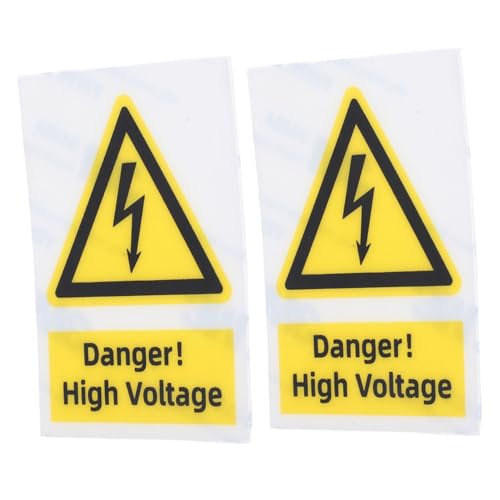 MUELODSIC 2 Stück Teiliges Hochspannung Warnaufkleber Selbstklebend Wetterfest Gelb Dreieck Sicherheitszeichen Elektrische Gefahren Warnschild für Innen und Außenbereiche Normgerecht von MUELODSIC