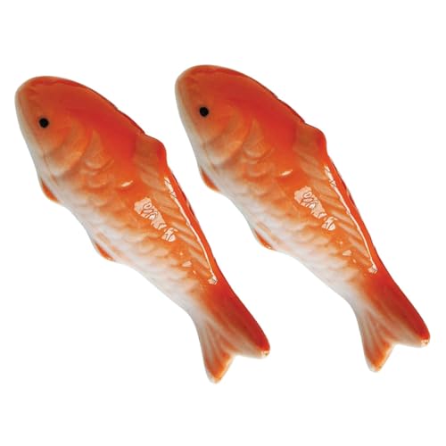 MUELODSIC 2 Stück Teiliges Keramik Fischfigur Schwimmendes Aquarium Deko Ornament Lebensechte Fische für Aquarien für Teich und Vogelbad Kreative Dekoration für Ihre Unterwasserlandschaft von MUELODSIC