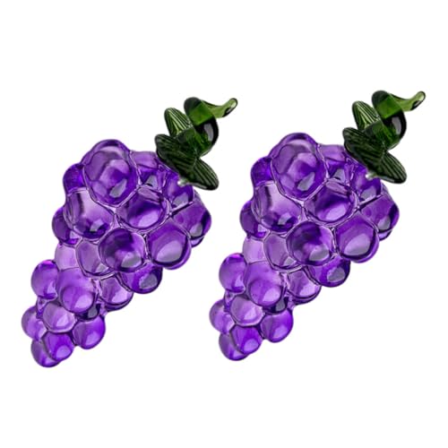 MUELODSIC 2 Stück Teiliges Kristalltrauben Detailreiche Violette Glasfrucht Figur Tischdekoration Platzsparende Miniatur Skulptur Sammelbare Obstornamente für Wohn und Bürogestaltung MUELODSIC 2 Stück Teiliges Kristalltrauben Detailreiche Violette Glasfrucht Figur Tischdekoration Platzsparende Miniatur Skulptur Sammelbare Obstornamente für Wohn und Bürogestaltung von MUELODSIC