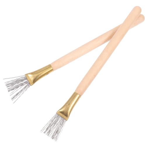 MUELODSIC 2 Stück Teiliges Tonmodellierwerkzeug aus Rostfreiem Stahl Langlebige Texturbürsten für Feine Skulpturen Einfach zu Reinigen für Töpferarbeiten und DIY kunstprojekte von MUELODSIC