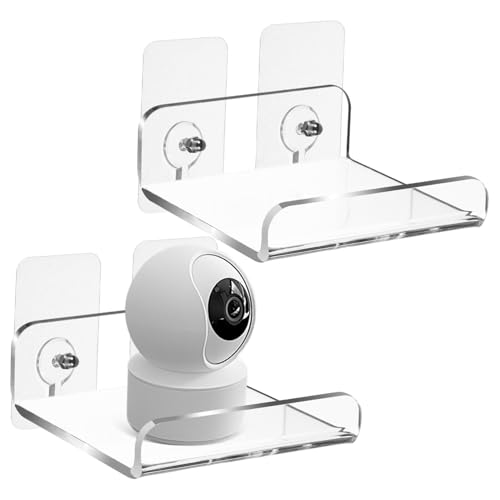 MUELODSIC 2 Stück Transparentes U Förmiges Klarsicht Wandregal Selbstklebendes Kleines Wandmontage Regal Ohne Bohren Stabiles Organizer Wandboard Für Küche Wohnzimmer Schlafzimmer von MUELODSIC