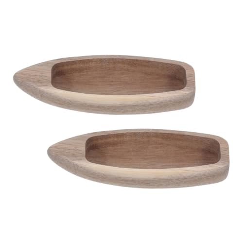 MUELODSIC 2 Stück Unbehandelte Holzboot Deko für Tisch und Regal Miniaturnautische Boote als Wohnaccessoires von MUELODSIC