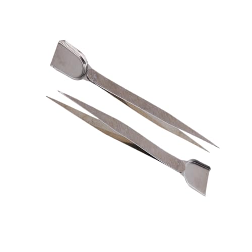 MUELODSIC 2 Stücke Teiliges Schmuckwerkzeug Edelstahl Pinzette mit Schaufel für Diamantperlen Präzise Greifhilfe Langlebig für Schmuckherstellung Bastelarbeiten von MUELODSIC