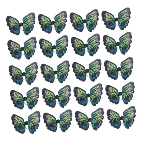 MUELODSIC 20 Stück Teiliges Elastische Hundepferdehaarbänder mit Schmetterlingsmuster Haargummi für Kleine Hunde und Welpen Stilvoller Haarhalter für Haustierfrisuren von MUELODSIC