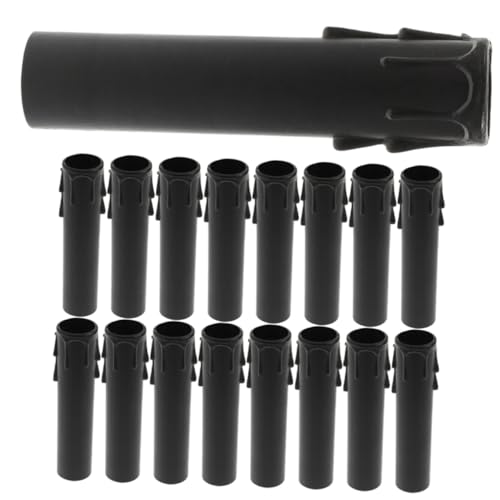 MUELODSIC 20 Stück Teiliges Schwarzer Tropfenförmiger Kerzenhülsen für Kronleuchter Kunststoff Kerzenhüllen mit Wachsoptik Einfache Montage Langlebig Sicher und Leicht Ersatz für von MUELODSIC