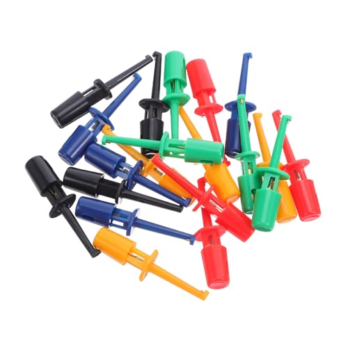 MUELODSIC 20 Stück Teiliges Testhaken-clip- Bunte Federklemmen für Elektronische Prüfzubehör Sicherer Griff für Multimeter Geeignet für Leiterplatten Bauteilprüfung von MUELODSIC