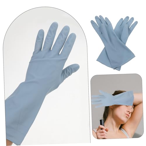 MUELODSIC 3 Paare Spülhandschuhe aus PVC Leichte Haushaltshandschuhe mit Langem Bündchen Wiederverwendbar Komfortabel Schützend für Küchenspülen und Reinigung von MUELODSIC