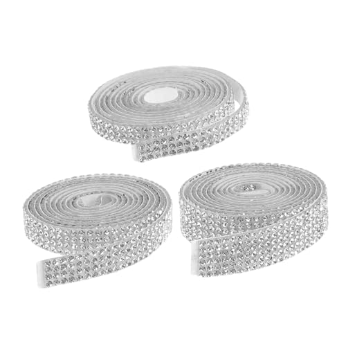 MUELODSIC 3 Rollen Selbstklebendes Strassband Weißen Glitzersteinen Dekoratives Klebeband für DIY Handwerk Textilien Schuhe Taschen und Partydekoration MUELODSIC 3 Rollen Selbstklebendes Strassband Weißen Glitzersteinen Dekoratives Klebeband für DIY Handwerk Textilien Schuhe Taschen und Partydekoration von MUELODSIC
