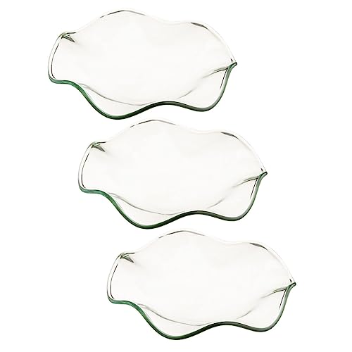 MUELODSIC 3 Stück Klare Glas Schalen für Aromatherapie Lampe Ersatz Wachs Wärmer Teller Glatte Oberfläche Durchmesser Passend für Duftkerzen Öl und Wachswärmer Einfach zu Reinigen von MUELODSIC
