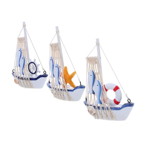 MUELODSIC 3 Stück Mittelmeer Retro -Ornamente nautische Tischdeko Mini-Segelboot-Dekor Schwimmringboje Dekor aus Holz Tischfigur Segelboot Segelschiffe aus Holz Boot Figur Hülse MUELODSIC 3 Stück Mittelmeer Retro -Ornamente nautische Tischdeko Mini-Segelboot-Dekor Schwimmringboje Dekor aus Holz Tischfigur Segelboot Segelschiffe aus Holz Boot Figur Hülse von MUELODSIC