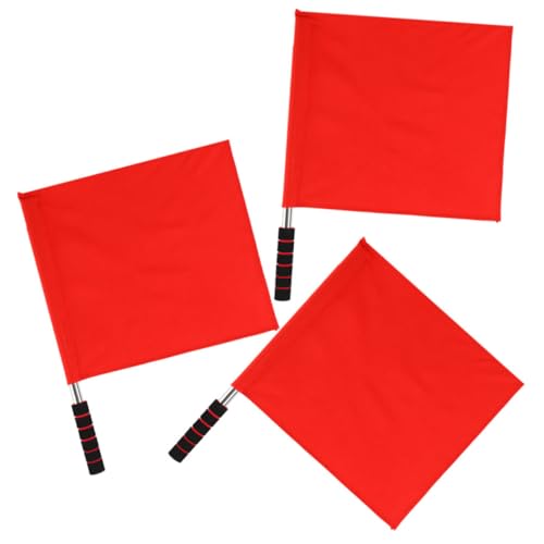 MUELODSIC 3 Stück Multifunktionale Schiedsrichter Fahnen Rot Signalflaggen für Rennen Verkehr Sport Linienrichter Handflaggen für Fußball Leichtathletik MUELODSIC 3 Stück Multifunktionale Schiedsrichter Fahnen Rot Signalflaggen für Rennen Verkehr Sport Linienrichter Handflaggen für Fußball Leichtathletik von MUELODSIC