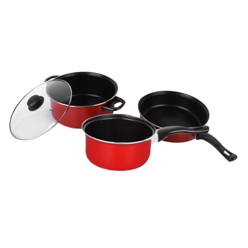 MUELODSIC 3 Stück Teiliges Kochgeschirr set Rot Antihaftbeschichtete Pfanne Suppentopf Milchpfanne Langlebiges Kochzubehör Multifunktional für Täglichen Gebrauch Zuhause MUELODSIC 3 Stück Teiliges Kochgeschirr set Rot Antihaftbeschichtete Pfanne Suppentopf Milchpfanne Langlebiges Kochzubehör Multifunktional für Täglichen Gebrauch Zuhause von MUELODSIC