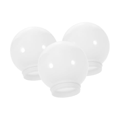 MUELODSIC 3 Stück Teiliges Kugelförmiger Lampenschirme aus Acrylweißem Material Witterungsbeständig Ersatz für Außen wandlampen Passend für Sockel mit Innendurchmesser Dekorative von MUELODSIC