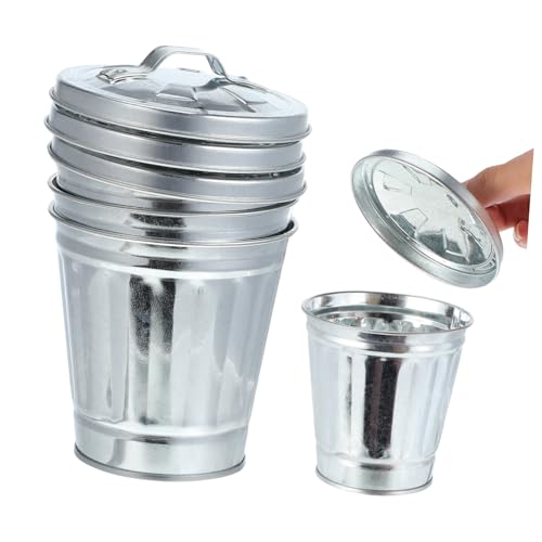 MUELODSIC 3 Stück Teiliges Mini Mülleimer mit Deckeln Vielseitig als Desktop Abfalleimer Blumentopf und Aufbewahrung Kompakt für Büro Zuhause und Schreibtisch Praktisches Design und von MUELODSIC