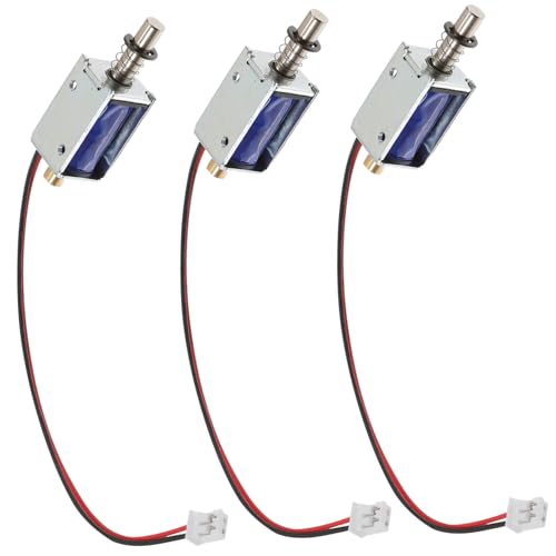 MUELODSIC 3 Stück Teiliges Mini push pull Elektromagnet Hubmagnet Elektromagnetischer Magnet für Linearbewegung Vendingmaschinen Haushalt Mechanismen von MUELODSIC
