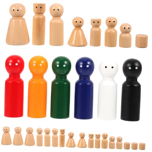 MUELODSIC 30 Stück Teiliges Holz peg puppen Unbemalt DIY Bastelspielzeug für Kreative Dekorationsfiguren Fördert Feinmotorik und Konzentration als MUELODSIC 30 Stück Teiliges Holz peg puppen Unbemalt DIY Bastelspielzeug für Kreative Dekorationsfiguren Fördert Feinmotorik und Konzentration als von MUELODSIC