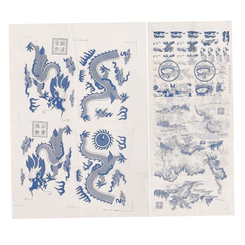 MUELODSIC 4 Blätter Teiliges Unterglasur transfers für Keramik mit Chinesischem Stil Glattes Papier Langlebig und Reißfest Geeignet für Töpferarbeiten und DIY kunsthandwerk Einfache von MUELODSIC