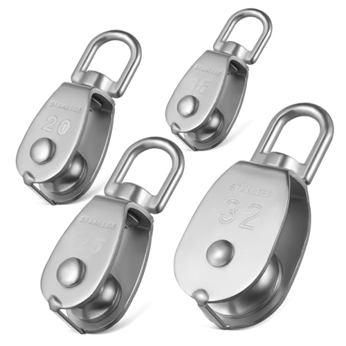 MUELODSIC 4 Stück 4 teilig Edelstahl Umlenkrollen Robuste Seilrollen für Kabel und Drahtseile Drehbare Flaschenzüge mit Hoher Tragkraft Vielseitig für Rigging Anwendungen MUELODSIC 4 Stück 4 teilig Edelstahl Umlenkrollen Robuste Seilrollen für Kabel und Drahtseile Drehbare Flaschenzüge mit Hoher Tragkraft Vielseitig für Rigging Anwendungen von MUELODSIC