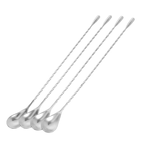 MUELODSIC 4stücke Rührlöffel Aus Edelstahl Mit Langem Spiralgriff Für Effizientes Mischen Von Cocktails Smoothies Und Getränken Für Bars Partys Und Heimgebrauch von MUELODSIC