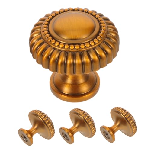MUELODSIC 4 Stück Goldfarbene Möbelgriffe für Schränke und Küchen aus Langlebiger Zinklegierung Ergonomisch Geformte Schrank Schubladengriffe Einfache Montage für Kleiderschränke und von MUELODSIC
