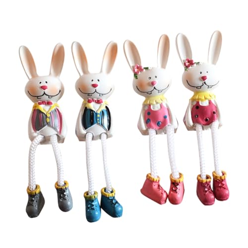 MUELODSIC 4 Stück Kaninchen Ornament Regal Sitzende Figur Monitor Schmucktablett Kinderteppiche Kleine Häschenfiguren Ornamente Mit Baumelnden Beinen Figuren Für Draußen Mini MUELODSIC 4 Stück Kaninchen Ornament Regal Sitzende Figur Monitor Schmucktablett Kinderteppiche Kleine Häschenfiguren Ornamente Mit Baumelnden Beinen Figuren Für Draußen Mini von MUELODSIC