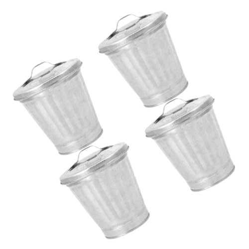 MUELODSIC 4 Stück Mini Tischabfalleimer aus Verzinktem mit Deckel Kleiner Desktop Müllbehälter und Blumenübertopf für Wohnzimmer Schlafzimmer und Büro MUELODSIC 4 Stück Mini Tischabfalleimer aus Verzinktem mit Deckel Kleiner Desktop Müllbehälter und Blumenübertopf für Wohnzimmer Schlafzimmer und Büro von MUELODSIC