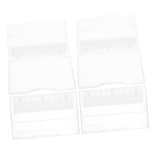 MUELODSIC 4 Stück Nail Drill Bits Organizer Teiliges Nagelbohrer Aufbewahrungsbox aus Robustem Kunststoff mit Fächern Kompakt Leicht und Langlebig für Maniküre Pediküre Salon und von MUELODSIC