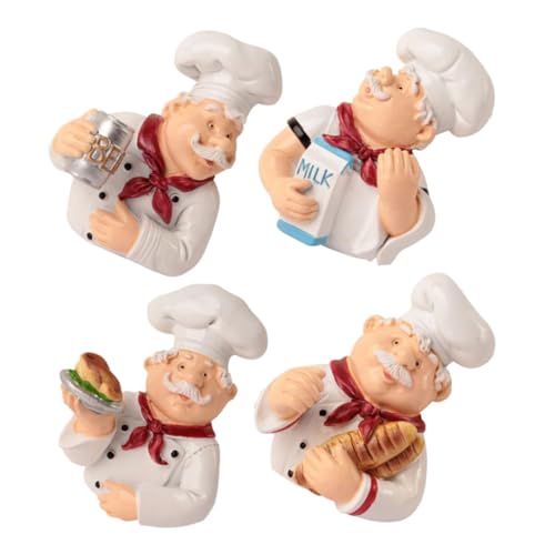 MUELODSIC 4 Stück Selbstklebende Küchenstecker Haken Multifunktionale Cartoon Chef Wandhalter für Kabel und Steckdosenorganisation Platzsparend ohne Bohren Einfache Montage Langlebig und von MUELODSIC