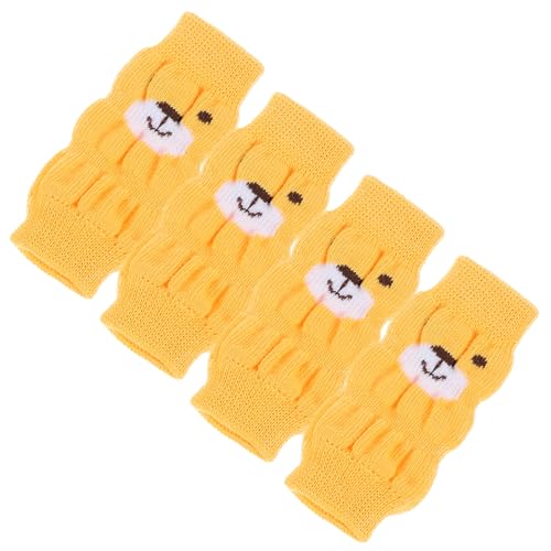 MUELODSIC 4 Stück Teiliges Anti rutsch Haustier socken Niedlichem Muster rutschfeste Beinschützer für Kleine Hunde Warme Pet Leggings für Sicheren Stand und Schutz der Pfoten im Innen von MUELODSIC
