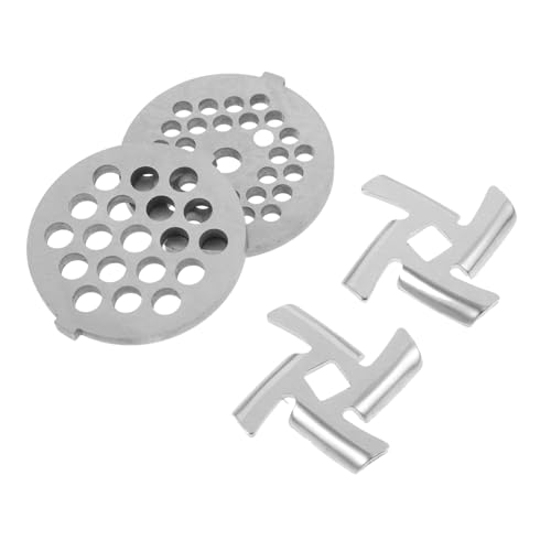 MUELODSIC 4 Stück Teiliges Edelstahl Fleischwolf Ersatzmesser Langlebige Schneidscheiben für Elektrischen Fleischwolf Rostfrei Schnell und Einfach zu Reinigen Vielseitig für Fleisch Obst von MUELODSIC