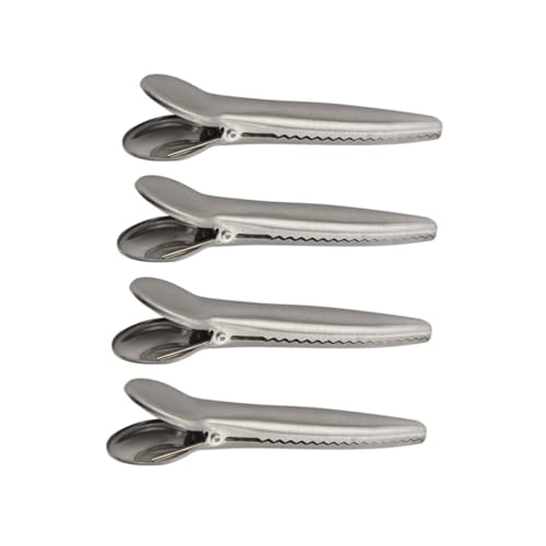 MUELODSIC 4 Stück Teiliges Edelstahl Verschlussclips für Lebensmittelbeutel und Gefrierbeutel Vielseitige Multifunktionsklammern zum Fixieren von Kleidung für Büro Haushalt und Snacks von MUELODSIC