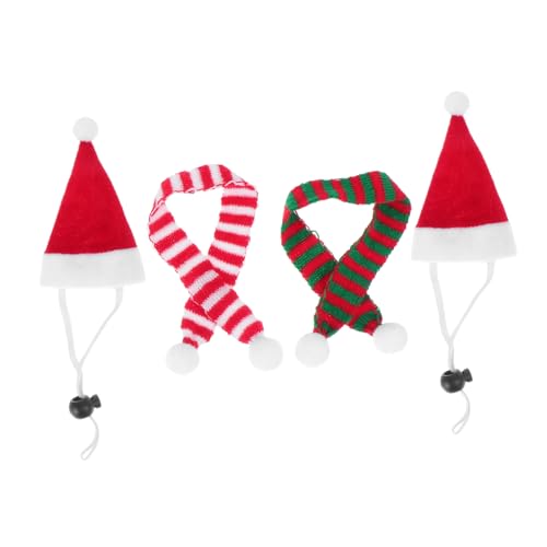 MUELODSIC 4 Stück Teiliges Haustier Weihnachtskostüm mit Chinchilla Hut und Bunten Schals Bequemes Material Lustige Verkleidung für Hamster Meerschweinchen Igel und Kaninchen Festliche MUELODSIC 4 Stück Teiliges Haustier Weihnachtskostüm mit Chinchilla Hut und Bunten Schals Bequemes Material Lustige Verkleidung für Hamster Meerschweinchen Igel und Kaninchen Festliche von MUELODSIC