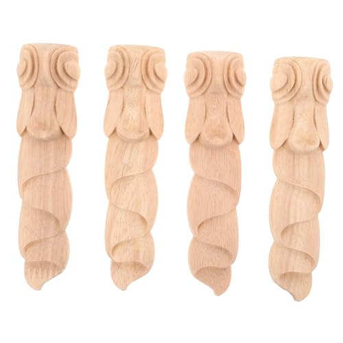 MUELODSIC 4stücke Holzaufkleber Für Möbel Blumenmuster Im Europäischen Stil Geschnitzte Applikationen Aus Massivholz Dekorative Onlays Für Schränke Und Türen Einfache Installation von MUELODSIC