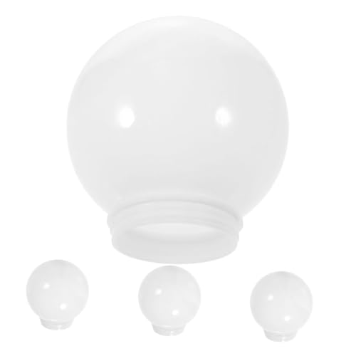 MUELODSIC 4 Stück Teiliges Kleine Kugelförmige Lampenschirme aus Acrylweißem Milchglas Wetterbeständige Outdoor lichtabdeckungen für Garten Terrasse und Wandlampen Einfache Montage von MUELODSIC