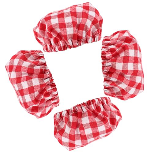 MUELODSIC 4 Stück Wiederverwendbare Elastische Stoffhauben für Gläser und Schüsseln Passgenaue Abdeckungen für Sauerteig startergläser und Einmachgläser Praktischer Schutz vor Verschmutzung von MUELODSIC