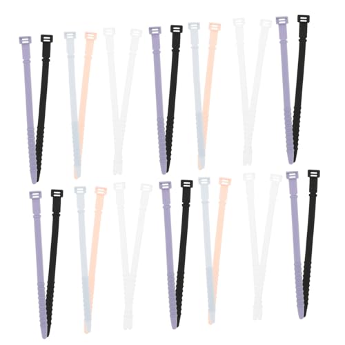 MUELODSIC 40 Stück Teiliges Farbige Silikon Kabelbinder Wiederverwendbar Vielseitig Einsetzbar Kabel Organizer für Büro und Zuhause Kompaktes Leichtes Design zur Kabelverwaltung Unterwegs von MUELODSIC