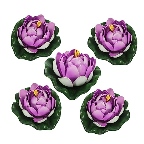 MUELODSIC 5 Stück Künstliche Lotusblumen Geöffnet Schwimmend aus Schaumstoff Realistische Teichpflanzen Dekoration für Garten Teich Pool Aquarium Wasserfeste Simulation Wasserlilie MUELODSIC 5 Stück Künstliche Lotusblumen Geöffnet Schwimmend aus Schaumstoff Realistische Teichpflanzen Dekoration für Garten Teich Pool Aquarium Wasserfeste Simulation Wasserlilie von MUELODSIC