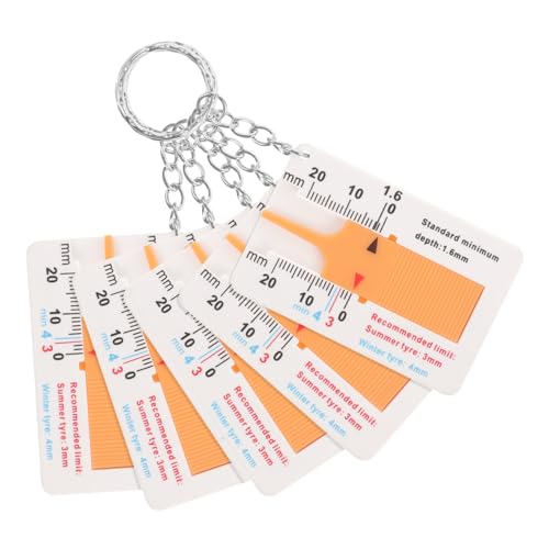 MUELODSIC 5 Stück Reifenprofil tiefenmesser aus Robustem Kunststoff Präziser Profiltiefenmesser mit Hoher Härte und Langlebigem Design Tragbares Messwerkzeug zur Genauen Bestimmung der von MUELODSIC