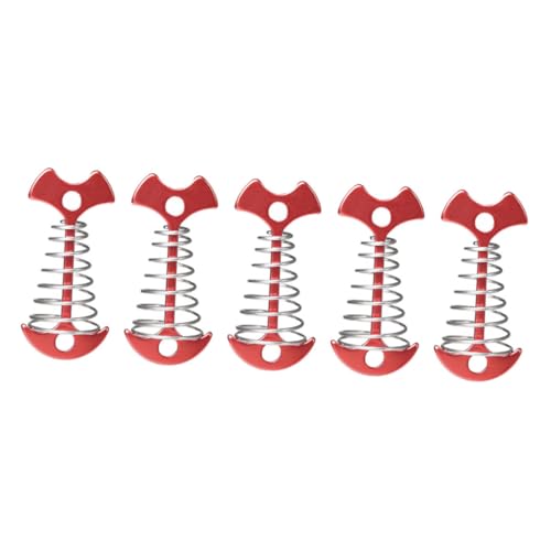 MUELODSIC 5 Stück Teiliges Bodenanker mit Federstahl Design Verstellbare Zeltsicherungen für Outdoor Camping Rostfrei Robust und Einfach zu Befestigen Geeignet für Zeltleinen und von MUELODSIC