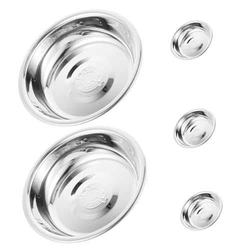 MUELODSIC 5 Stück Teiliges Edelstahl Futternapf für Hunde und Katzen Langlebige Wiederverwendbare Fressnäpfe mit Rutschfestem Design Große Kapazität Leicht zu Reinigen Sicher und Hygienisch von MUELODSIC