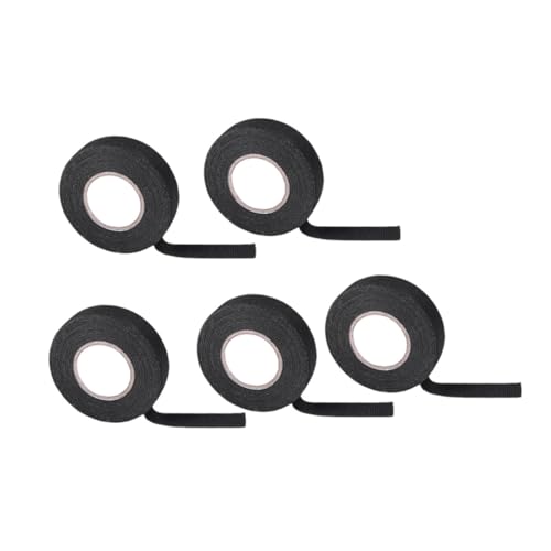 MUELODSIC 5 Stück Teiliges Isolierband Schwarz Flammhemmendes Wasserfestes Vinyl Klebeband für Auto Kabel Elektrische Isolierung Hohe Abrieb und Feuchtigkeitsbeständigkeit Industriell von MUELODSIC