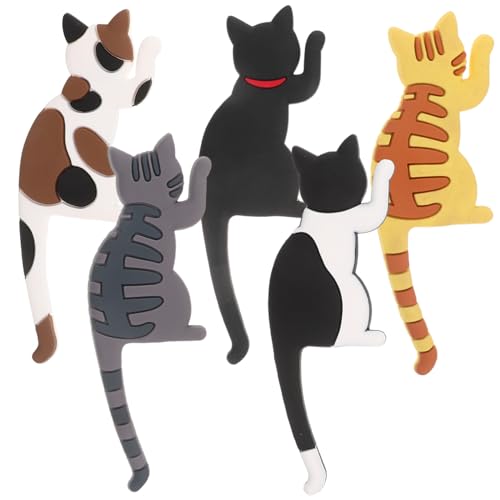 MUELODSIC 5 Stück Teiliges Magnetisches Katzen haken Kühlschrank Niedliche Cartoon küchenhaken zum Aufhängen von Schlüsseln Handtaschen und Handtüchern Praktische Magnethalter für Zuhause MUELODSIC 5 Stück Teiliges Magnetisches Katzen haken Kühlschrank Niedliche Cartoon küchenhaken zum Aufhängen von Schlüsseln Handtaschen und Handtüchern Praktische Magnethalter für Zuhause von MUELODSIC