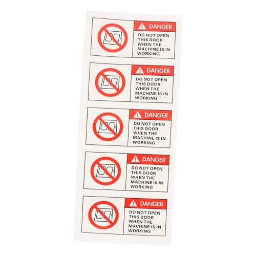 MUELODSIC 5 Stück Teiliges Warnaufkleber Maschinenwarnschild Langlebig Sicherheitsorientiert Selbstklebend Equipment Warning Decal Caution Sticker für Arbeitsbereiche von MUELODSIC