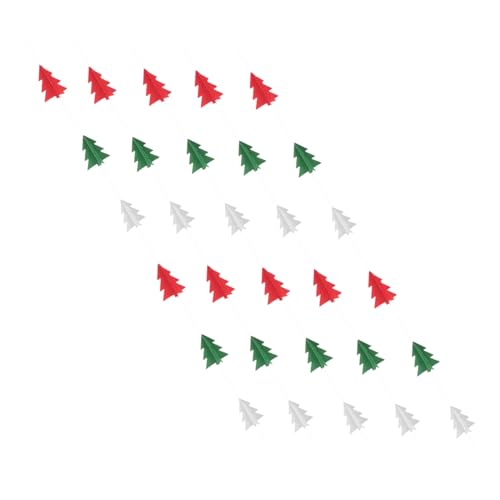 MUELODSIC 5 Stück Teiliges Weihnachtsbaum-Papier Design Rot Weiß Grün Festliche Partydeko Einfach Hängend Weihnachtsbaum Banner für Kamin Fenster Wand von MUELODSIC