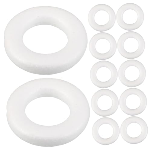 MUELODSIC 50 Stück Schaumstoffkranz DIY Bastelring Polystyrol für Hochzeitsdeko Handwerk Blumenarrangements Partydekoration von MUELODSIC