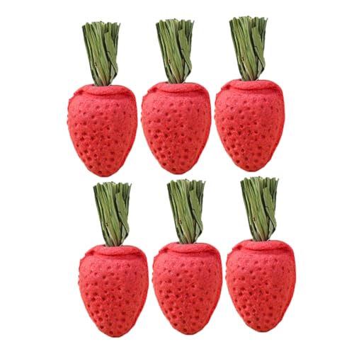 MUELODSIC 6 Stück Kleines Nagetierspielzeug in Erdbeerform aus Natürlichen Materialien Sicheres Kauspielzeug zur Zahnpflege für Kaninchen Meerschweinchen Hamster und Chinchilla MUELODSIC 6 Stück Kleines Nagetierspielzeug in Erdbeerform aus Natürlichen Materialien Sicheres Kauspielzeug zur Zahnpflege für Kaninchen Meerschweinchen Hamster und Chinchilla von MUELODSIC