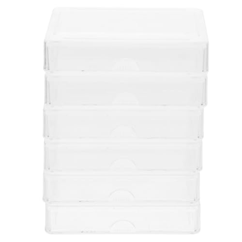 MUELODSIC 6 Stück Spielkarten Aufbewahrungsbox Transparentes Design Multifunktionale Kunststoff Organisator für Spielkarten Visitenkarten und Kleinteile Leicht zu Reinigen Robuste von MUELODSIC
